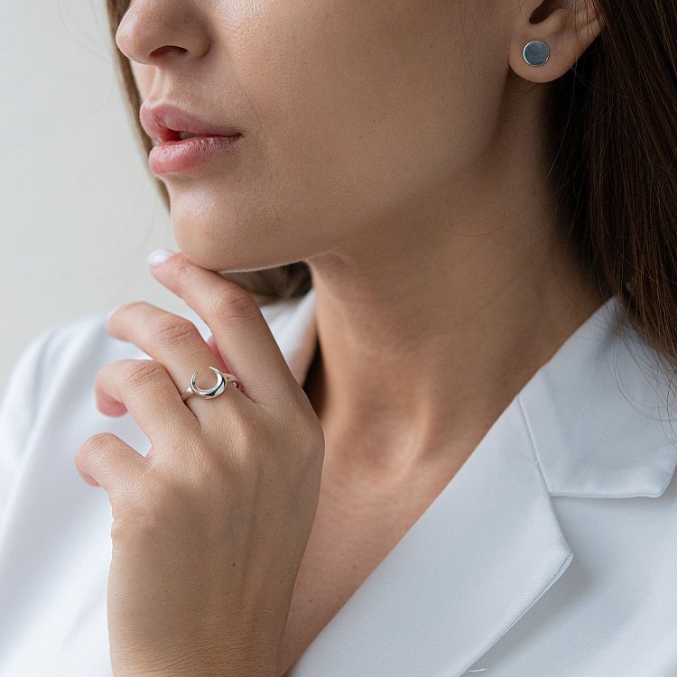 Срібна каблучка "Лунниця" 112566 від ювелірного магазину Онікс - 3