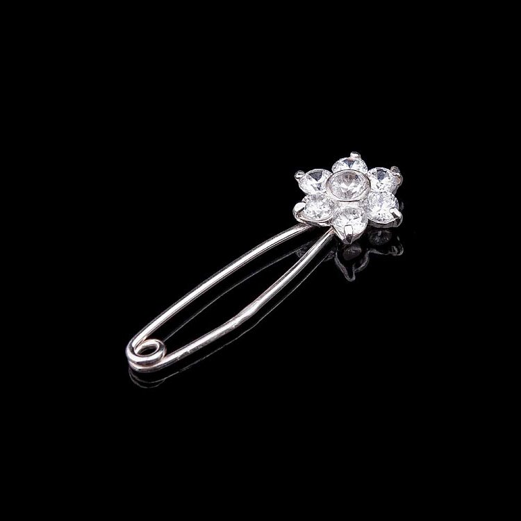 Булавка "Цветочек" (фианит) 21019 - 1 Булавка "Цветочек" (фианит) 21019 от ювелирного магазина Оникс - 1