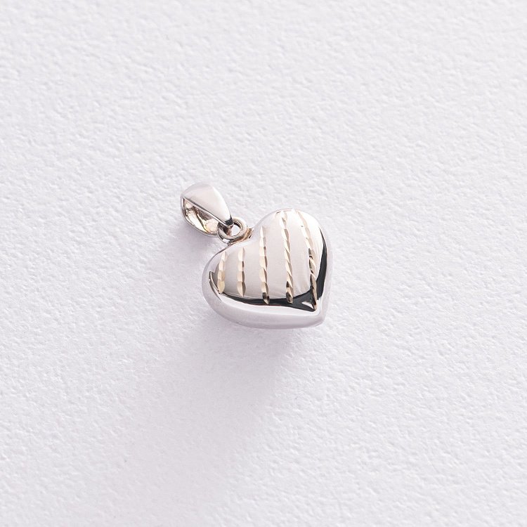 Кулон "Серце" в білому золоті п03548 від ювелірного магазину Онікс
