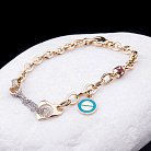 Золотий браслет з емаллю і фіанітами б02227 от ювелирного магазина Оникс