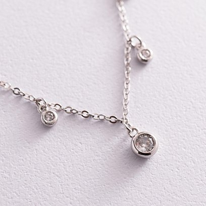 Серебряное колье с фианитами 18653 №4