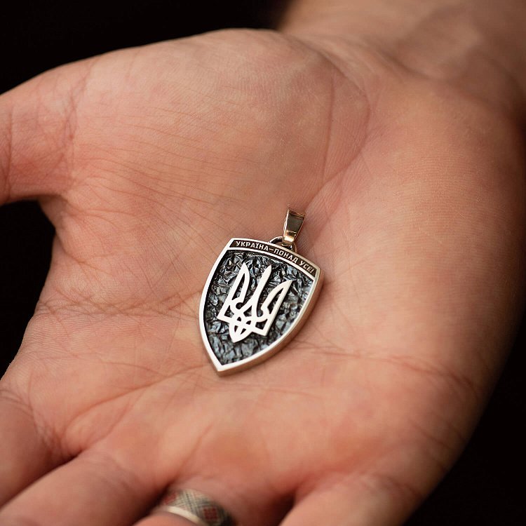 Золотий кулон "Герб України - Тризуб. Україна понад усе" (Можливе індивідуальне гравіювання) п03906 від ювелірного магазину Онікс - 4