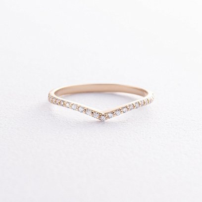 Кольцо "Особенное" с фианитами (желтое золото) к07467