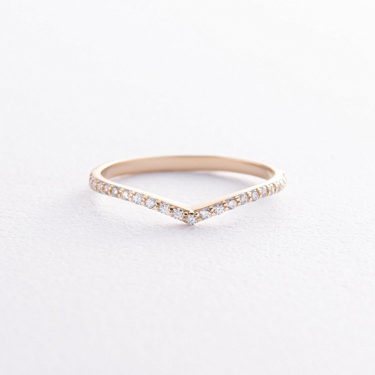 Кольцо "Особенное" с фианитами (желтое золото) к07467 от ювелирного магазина Оникс