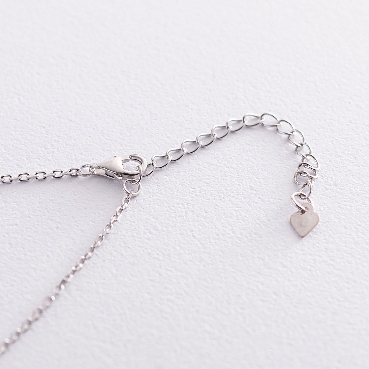 Серебряное колье "Клевер" с перламутром 18340 от ювелирного магазина Оникс - 3