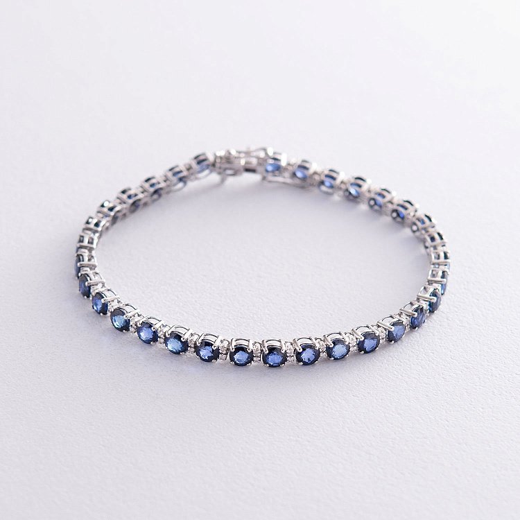 Золотий браслет з діамантами і сапфірами бб0013gl від ювелірного магазину Онікс