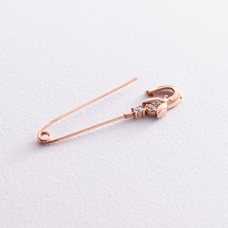 Золота шпилька з фіанітами зак00236 від ювелірного магазину Онікс - 2