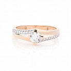 Золотое помолвочное кольцо (фианиты) к03326 от ювелирного магазина Оникс - 2