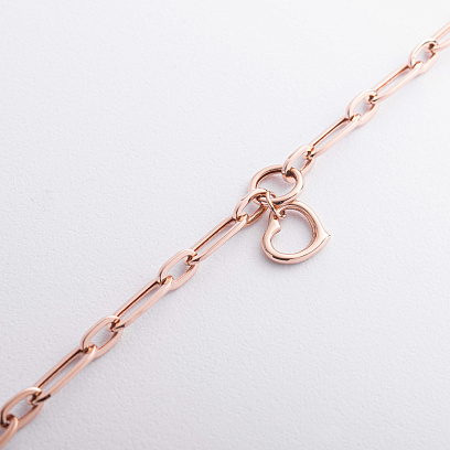 Браслет "Сердечко" в красном золоте б05778 №3