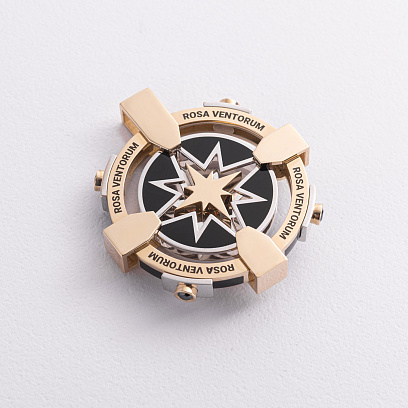 Золотий кулон "Роза Вітрів" з діамантами 144731122 №2