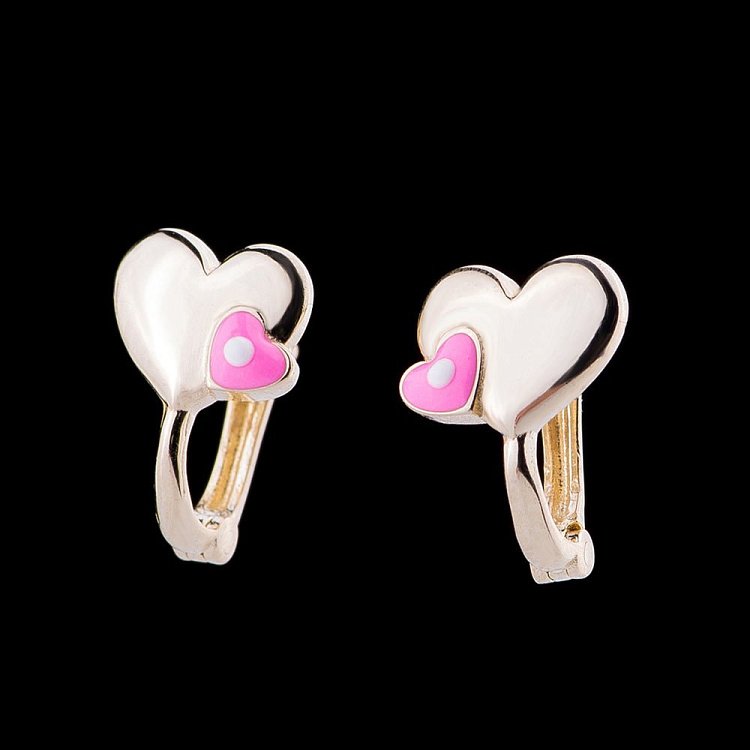 Золоті сережки "Пара сердечок" с04790рр від ювелірного магазину Онікс