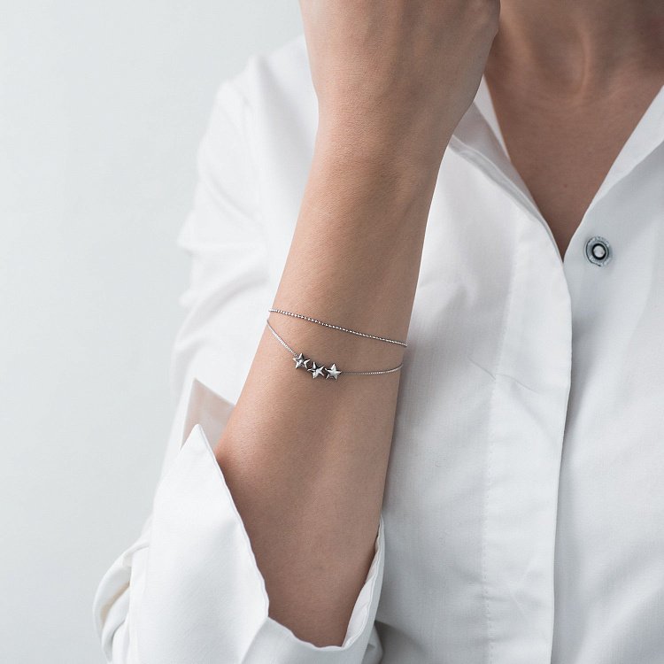 Серебряный браслет "Звездочка" 141274 от ювелирного магазина Оникс - 1