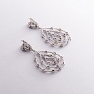 Срібні сережки "Сальма" з різнокольоровими фіанітами і турмаліном 539 от ювелирного магазина Оникс - 5
