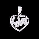 Серебряная подвеска "Сердце" с фианитами 132245 от ювелирного магазина Оникс - 1