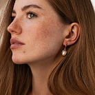 Золотые серьги с жемчугом с08753 от ювелирного магазина Оникс - 1