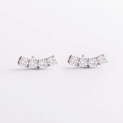 Золоті сережки - пусети з діамантами сб0603м