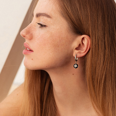 Срібні сережки "Захоплення" з синт. топазом 123305 №2