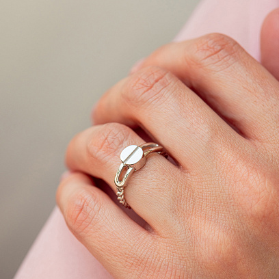 Кольцо "Love" в белом золоте к08528 №4