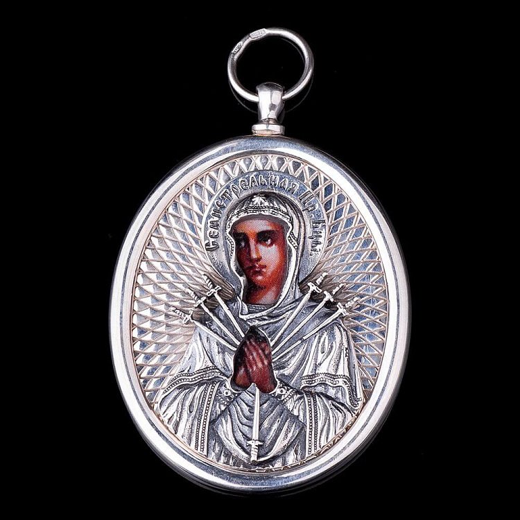 Срібна ікона Божої Матері "Семистрільна" 23412 від ювелірного магазину Онікс