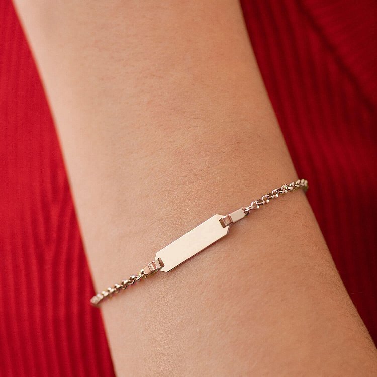 Браслет в красном золоте (возможна гравировка) б05188 от ювелирного магазина Оникс - 5