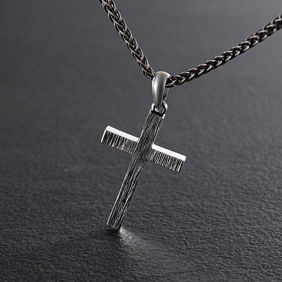 Срібний хрестик з чорнінням 132700ч №9