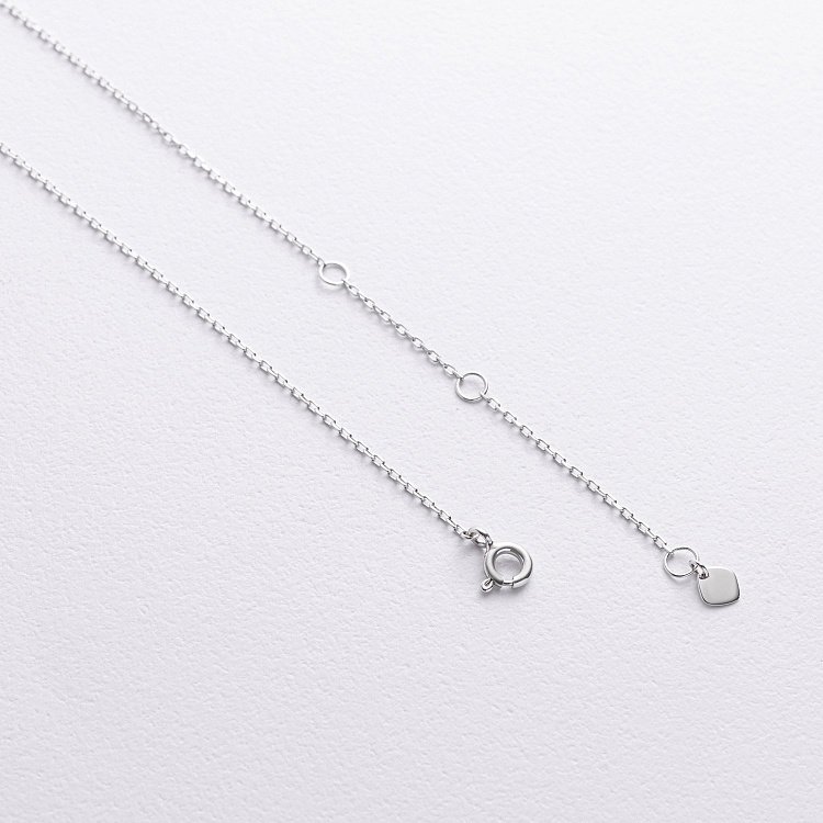 Золотое колье - галстук "Клевер" с бриллиантами и сапфирами колб0152lg от ювелирного магазина Оникс - 4