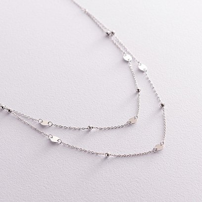 Кольє з монетками в білому золоті 860402В