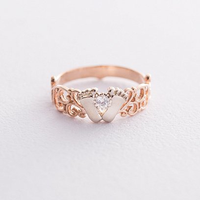 Золотое кольцо "Ножки младенца" к06508