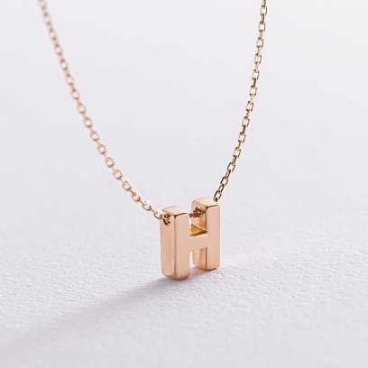 Кольє з буквою "Н" в жовтому золоті кол01164Н №3