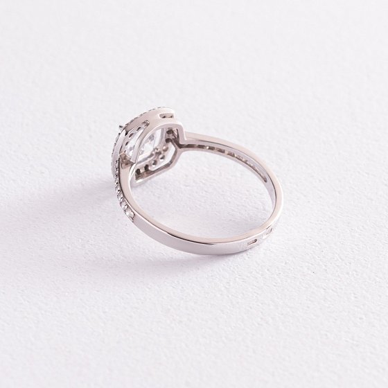 Серебряное кольцо с белыми фианитами 112641 №5
