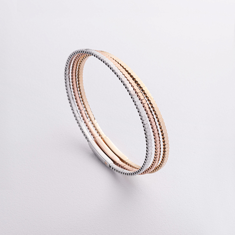 Жесткий браслет "Kylie" в желтом золоте б05543 от ювелирного магазина Оникс - 5