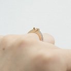 Золотое помолвочное кольцо с фианитами к03840 от ювелирного магазина Оникс - 4