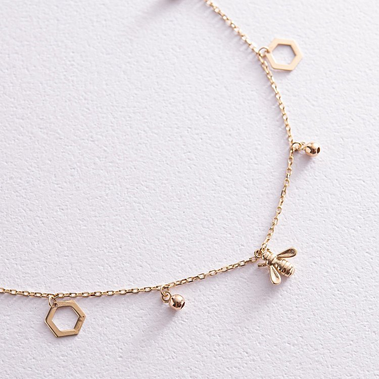 Кольє "Бджілка" у жовтому золоті кол02258 від ювелірного магазину Онікс