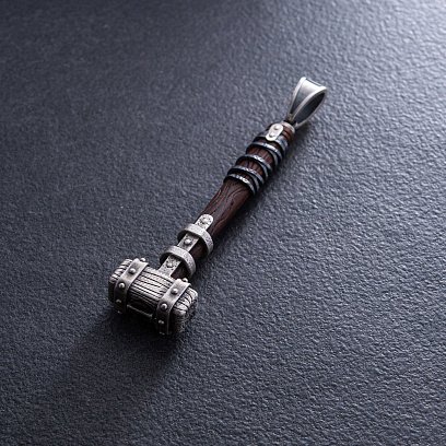 Серебряный кулон "Молот викинга" с эбеном 1116п №9