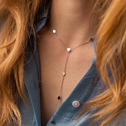 Срібне кольє - краватка "Монетки" 908-01233 №10