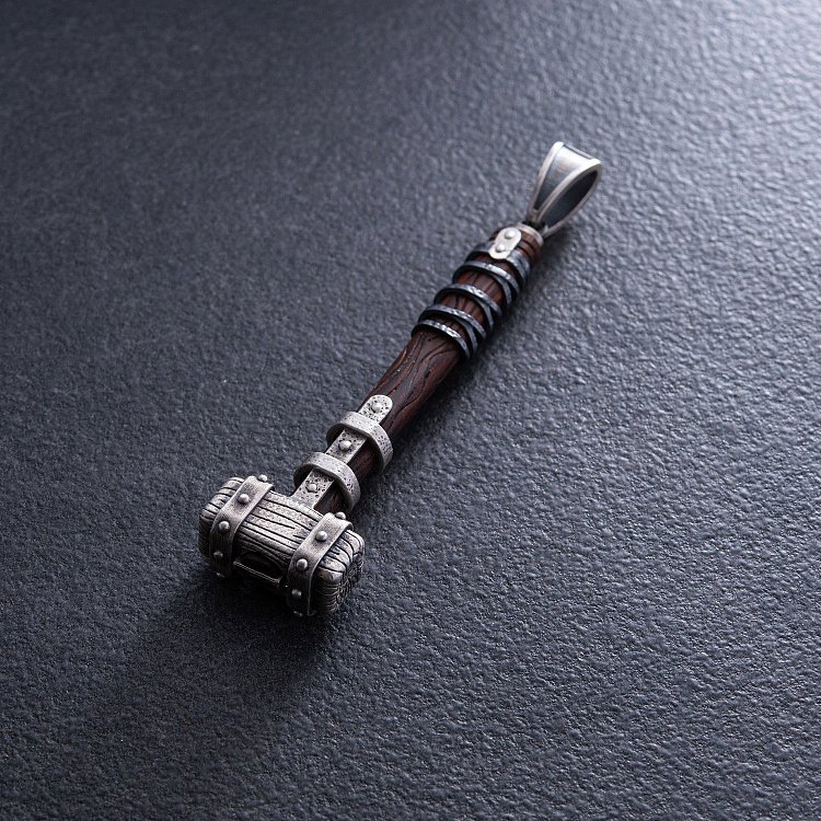 Серебряный кулон "Молот викинга" с эбеном 1116п от ювелирного магазина Оникс - 8