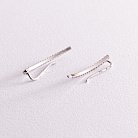 Срібні сережки - клаймбери з фіанітами 123127 от ювелирного магазина Оникс - 2