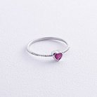 Золотое кольцо "Сердечко" (бриллианты, рубин) кб0527gl от ювелирного магазина Оникс - 2