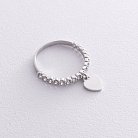 Серебряное кольцо "Сердечко" с фианитами 054780 от ювелирного магазина Оникс - 2