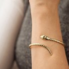 Жесткий браслет "Змея" в желтом золоте (изумруды) бб0044м от ювелирного магазина Оникс - 3