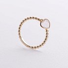 Шариковое золотое кольцо "Сердечко" с перламутром к07950 от ювелирного магазина Оникс - 4