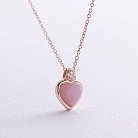Золоте кольє "Сердечко" (рожевий опал, діаманти) колб0128sc от ювелирного магазина Оникс
