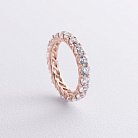 Золотое кольцо с дорожкой камней (фианиты) к08163 от ювелирного магазина Оникс - 1