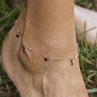 Золотой браслет "Ключики" на ногу (фианиты) б04880 от ювелирного магазина Оникс