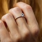 Помолвочное золотое кольцо с фианитом к07638 от ювелирного магазина Оникс - 3
