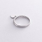 Серебряное кольцо "Сердечко" с фианитами 054780 от ювелирного магазина Оникс - 4