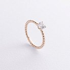 Помолвочное золотое кольцо с фианитом к08158 от ювелирного магазина Оникс