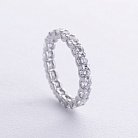 Кольцо с дорожкой бриллиантов (белое золото) 222001121 от ювелирного магазина Оникс