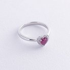 Золотое кольцо "Сердечко" (бриллианты, рубин) кб0521nl от ювелирного магазина Оникс - 5