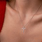 Крестик с бриллиантами (белое золото) пб0350nl от ювелирного магазина Оникс - 1